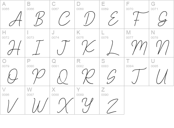 Angellita uppercase A-Z preview