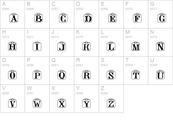 Angelots uppercase A-Z preview