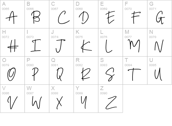 Anggeliana uppercase A-Z preview