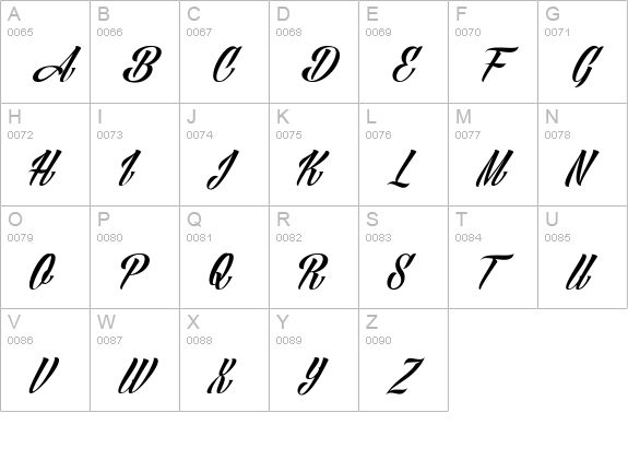 Angilla Tattoo Personal Use  uppercase A-Z preview