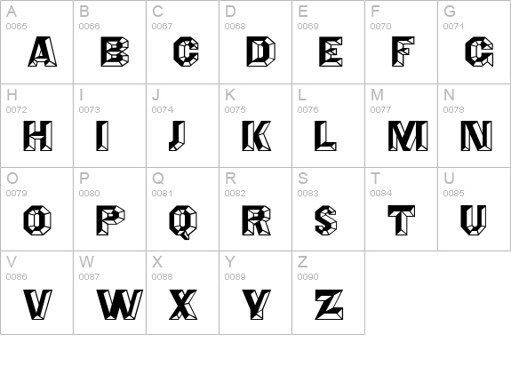 Angles MF uppercase A-Z preview