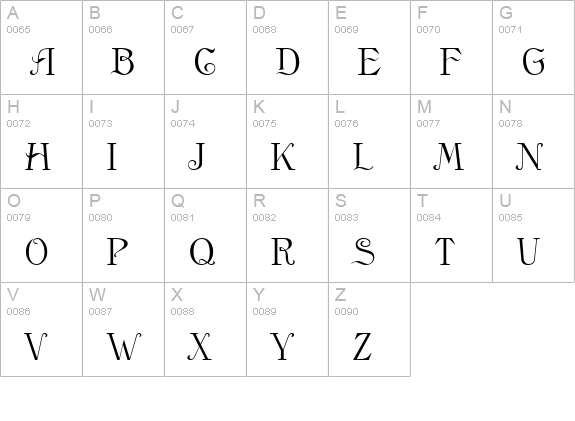 Anglican Regular uppercase A-Z preview
