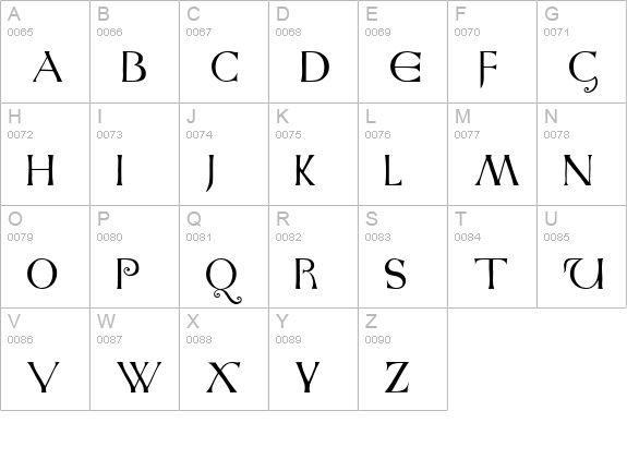 Anglo-Saxon Caps uppercase A-Z preview
