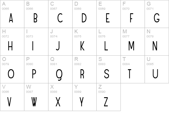 Angostura uppercase A-Z preview