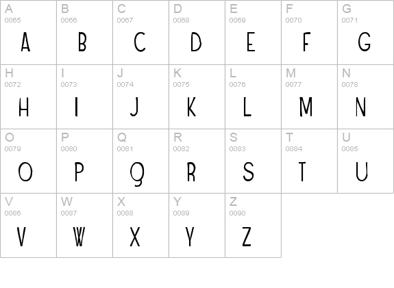 Angostura Gaunt uppercase A-Z preview