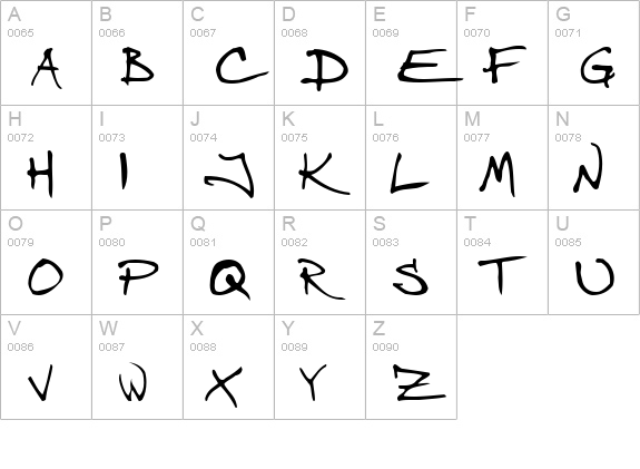 Angryblue Controlled uppercase A-Z preview