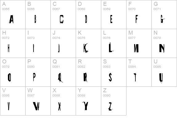 Angst-Condensed uppercase A-Z preview