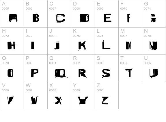 Angst-Heavy uppercase A-Z preview