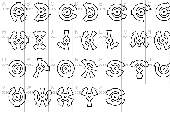 Anillo Outline uppercase A-Z preview