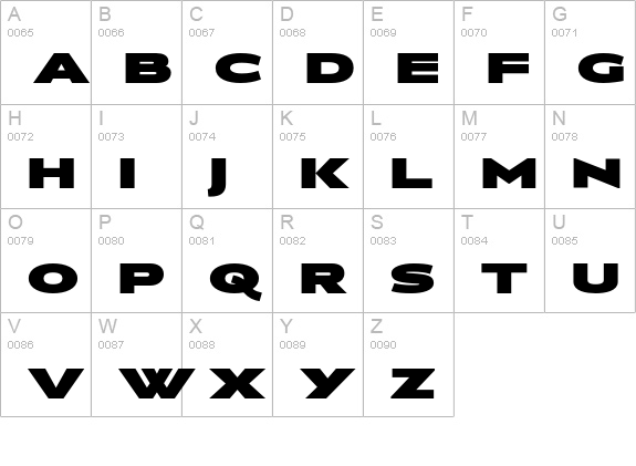 Anisette-Black uppercase A-Z preview