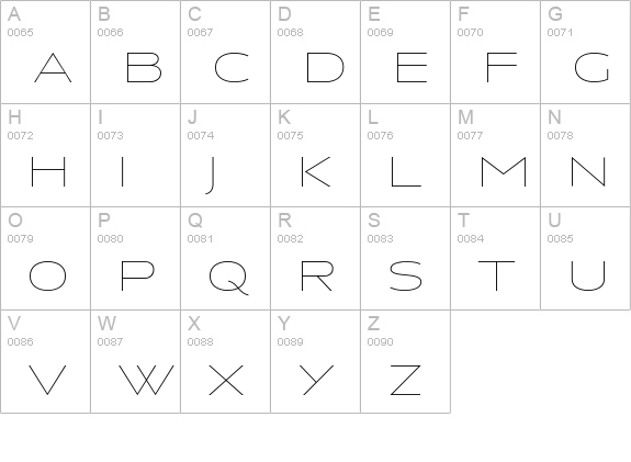 Anisette-Thin uppercase A-Z preview