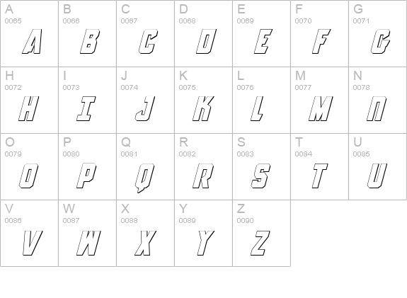 Anitlles 3D Italic uppercase A-Z preview