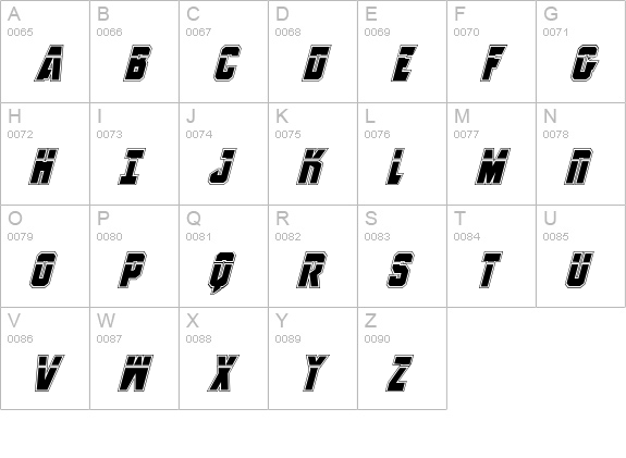 Anitlles Laser Academy Italic uppercase A-Z preview