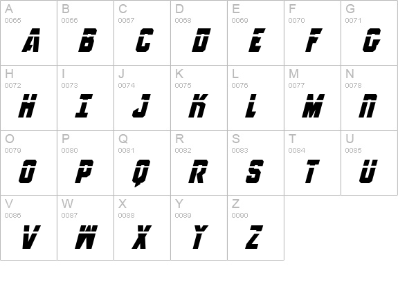 Anitlles Laser Italic uppercase A-Z preview