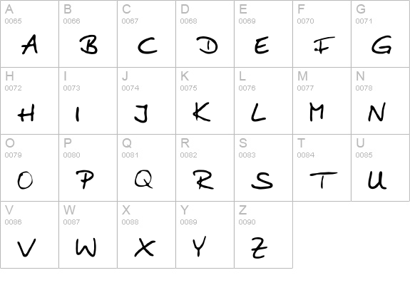 Anke Print uppercase A-Z preview