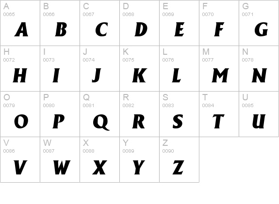 Ankura SSi Italic uppercase A-Z preview