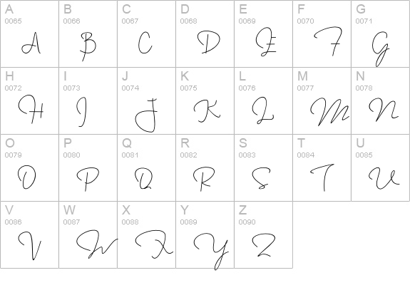 Annisa Script uppercase A-Z preview
