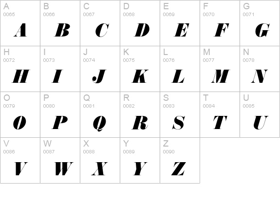 AnnlieEF-ExtraBoldItalic uppercase A-Z preview