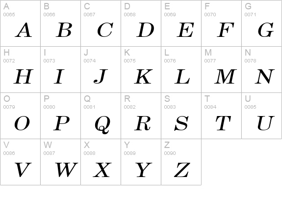 Annual-Extended Italic uppercase A-Z preview
