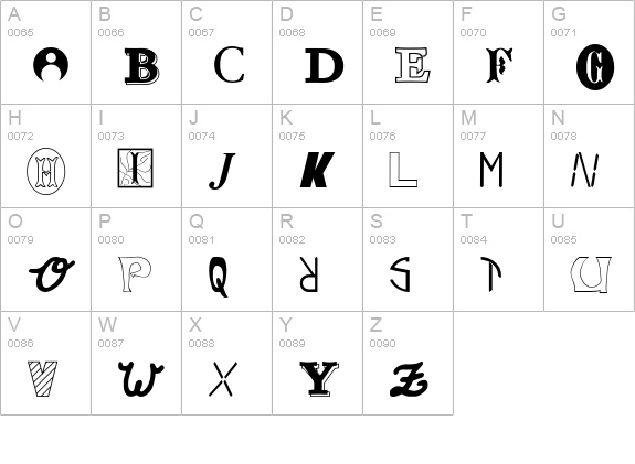 Anonymous uppercase A-Z preview