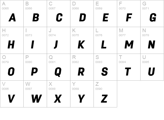 Antartida Black Italic uppercase A-Z preview