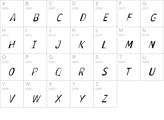 Antaviana Italic uppercase A-Z preview