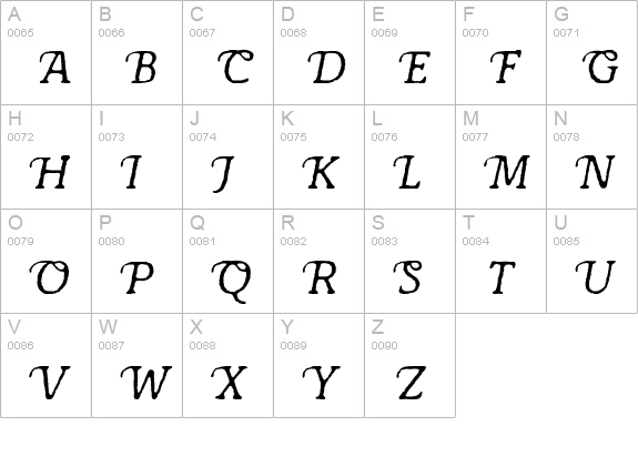 Antihistory Italic uppercase A-Z preview