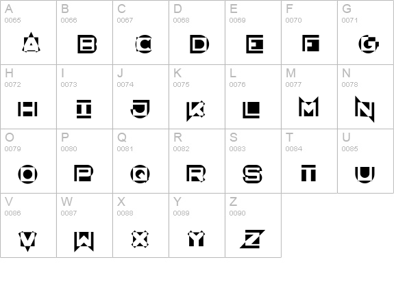 AntiMatter KG uppercase A-Z preview