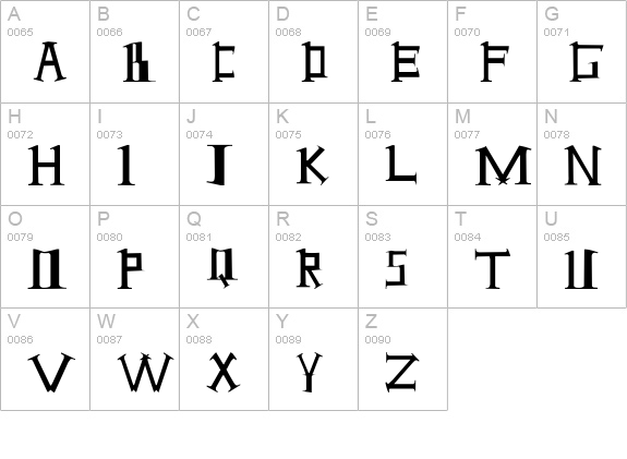 Antioch uppercase A-Z preview