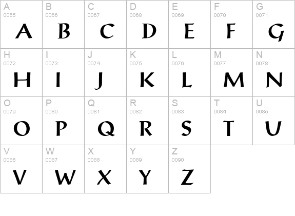 Antiqua SSi Bold uppercase A-Z preview