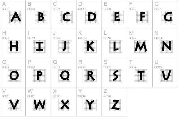 AntiquaInGrid uppercase A-Z preview