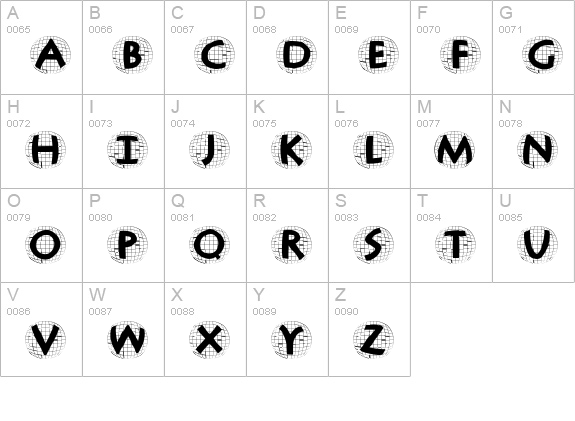 AntiquaInGridBalloons uppercase A-Z preview