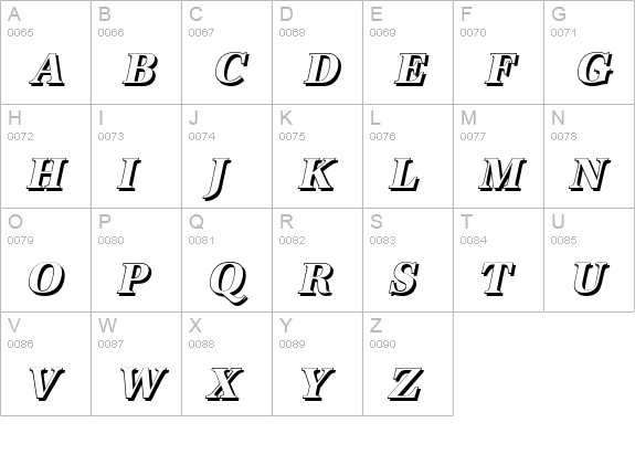 AntiquaSh-Cd-BoldItalic uppercase A-Z preview