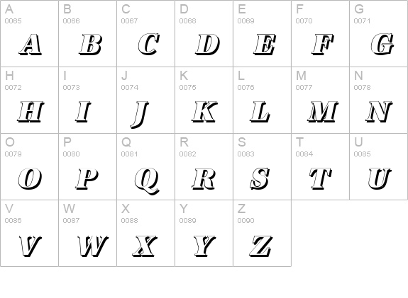 AntiquaSh-Cd-Xbold-Italic uppercase A-Z preview