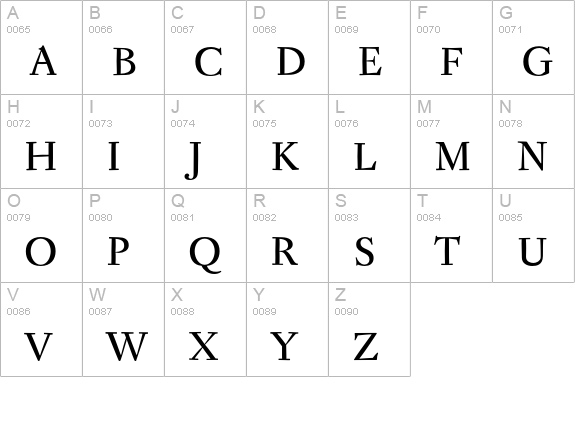 Antique Regent CE uppercase A-Z preview