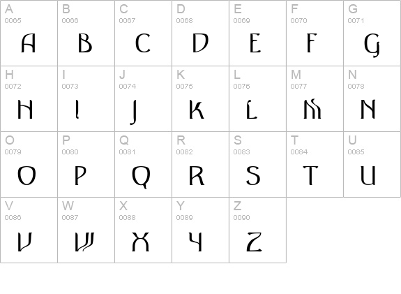 AntiqueRow uppercase A-Z preview
