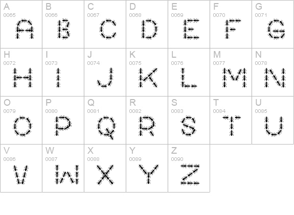 AntPile uppercase A-Z preview