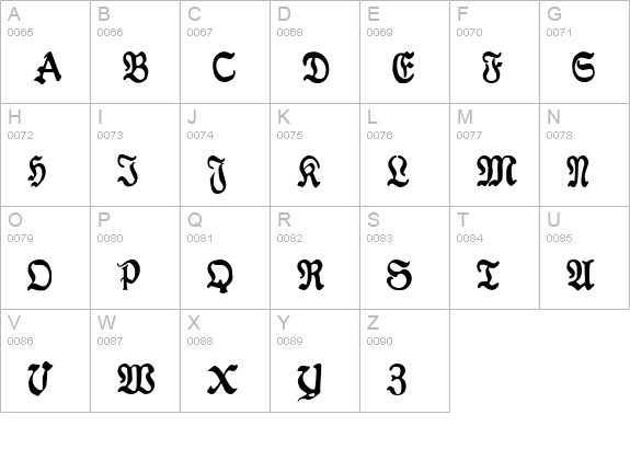 Antraxja Goth 1938 uppercase A-Z preview
