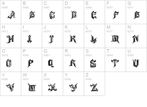 ANVIL uppercase A-Z preview