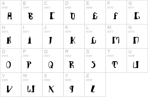 Anvilregular uppercase A-Z preview