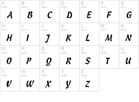Apache uppercase A-Z preview