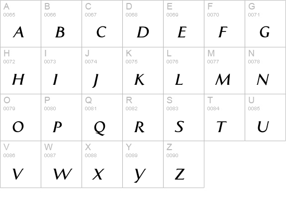 Aperto Bold Italic uppercase A-Z preview