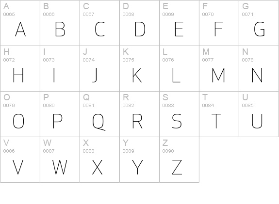 ApexNew-Light uppercase A-Z preview