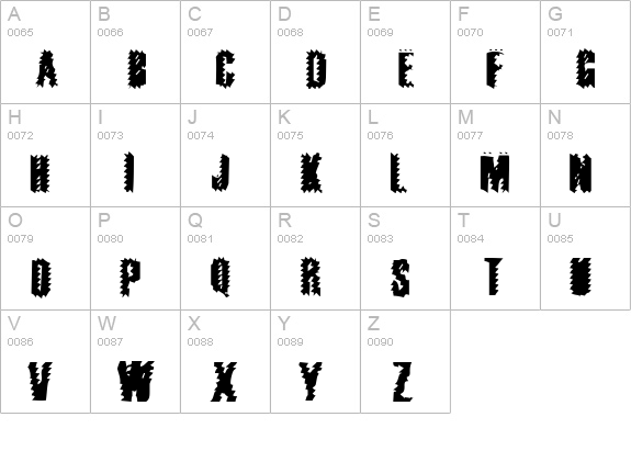 Apocalypse uppercase A-Z preview