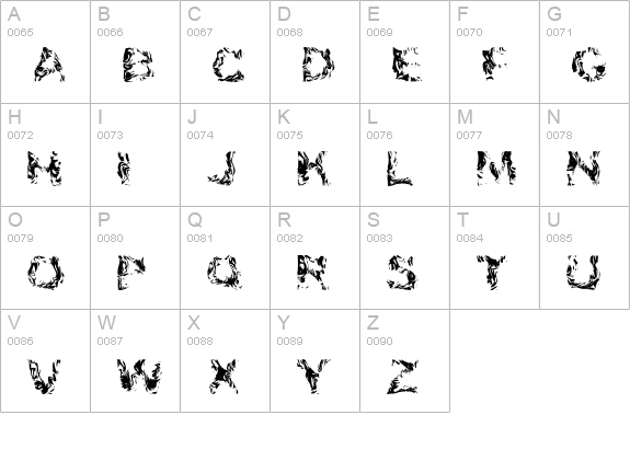 Apokalypto uppercase A-Z preview