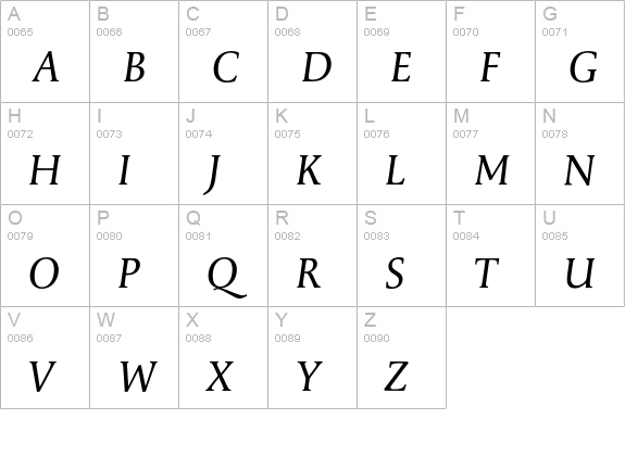Apolline-Italic uppercase A-Z preview