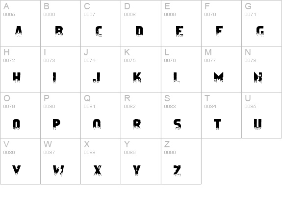 Apostate Cancer uppercase A-Z preview