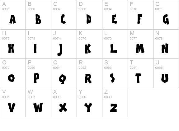 Apple Boy BTN uppercase A-Z preview