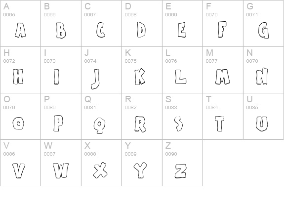 Apple Boy BTN Outline uppercase A-Z preview