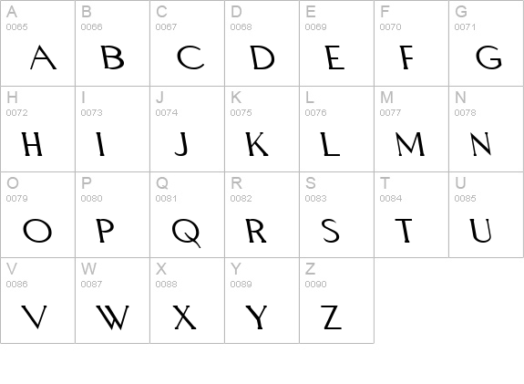 Aquaduct Reverse Italic uppercase A-Z preview